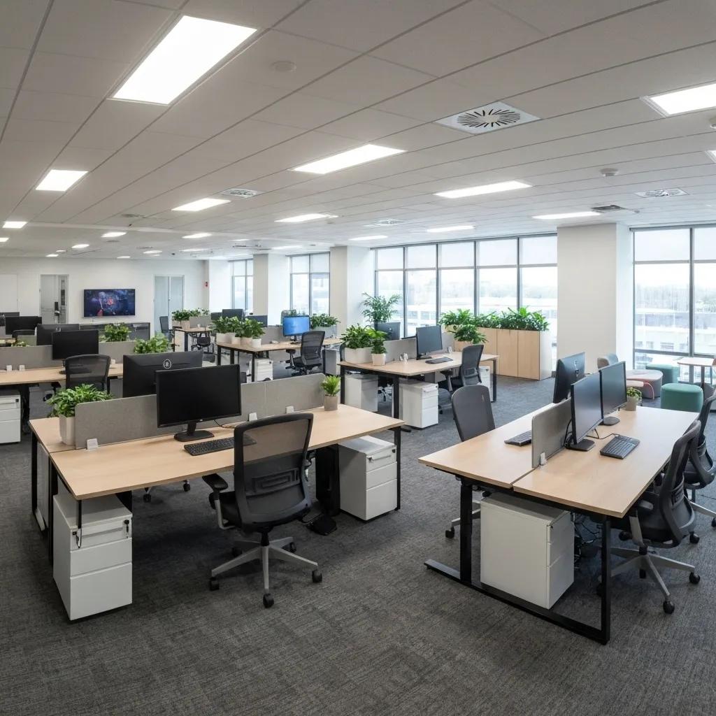 Modern office interior showcasing commercial fit-out by Mirage Building