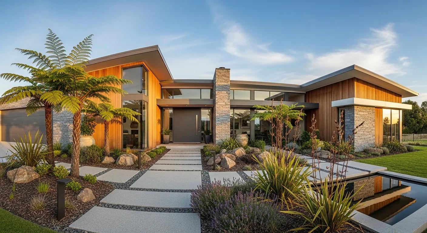 Modern Burnie home with contemporary architecture and a welcoming garden